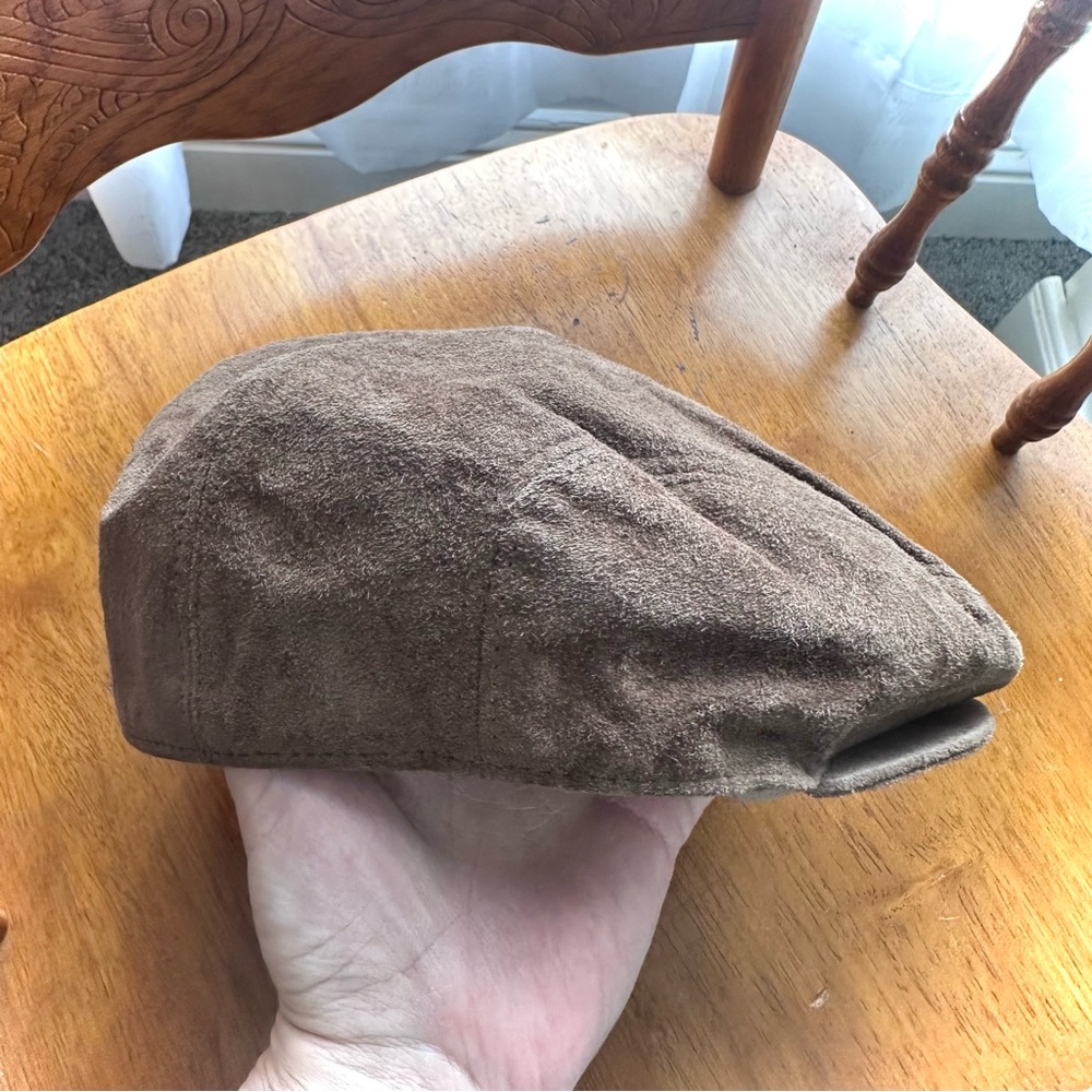 Vintage Country Gentleman Leather Suede Newsboy Cap - XL